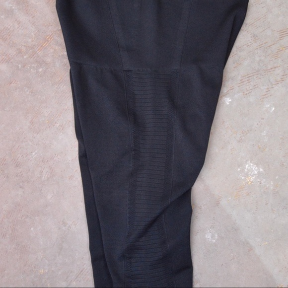 NWT Mono B Perforated & Ribbed Black Tights Leggings, Small - Style APH2682 - Picture 6 of 8
